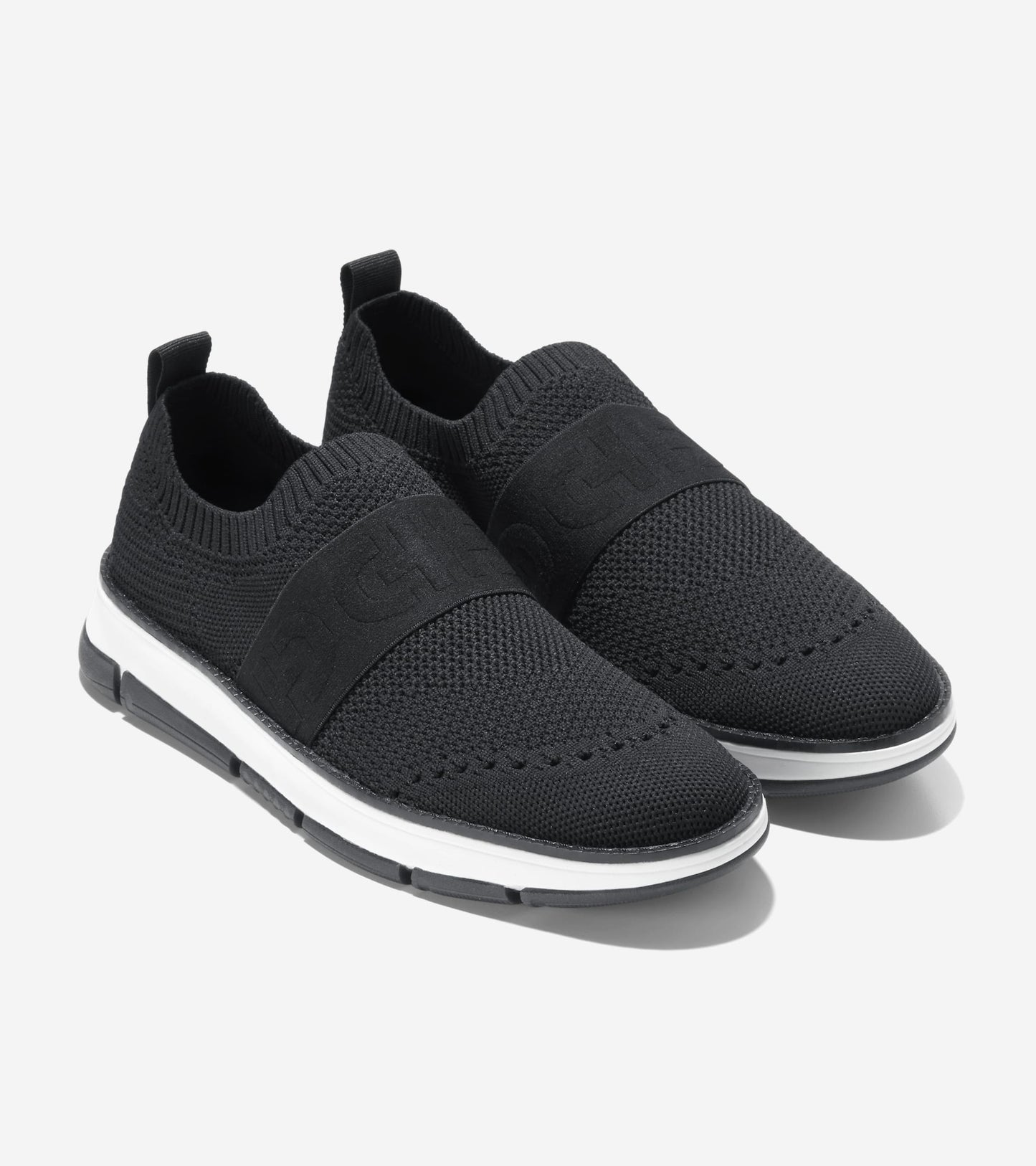 W32498:BLACK KNIT/WHITE
