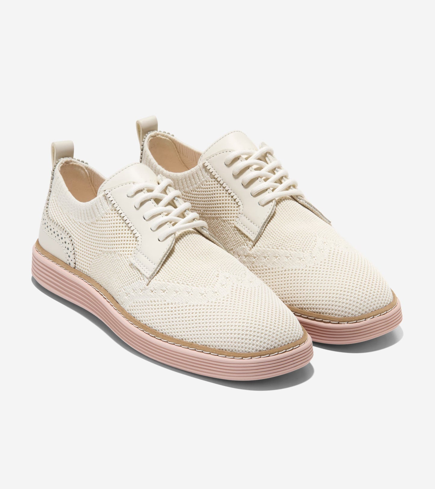 W33445:IVORY KNIT/LEATHER/CAMEO ROSE