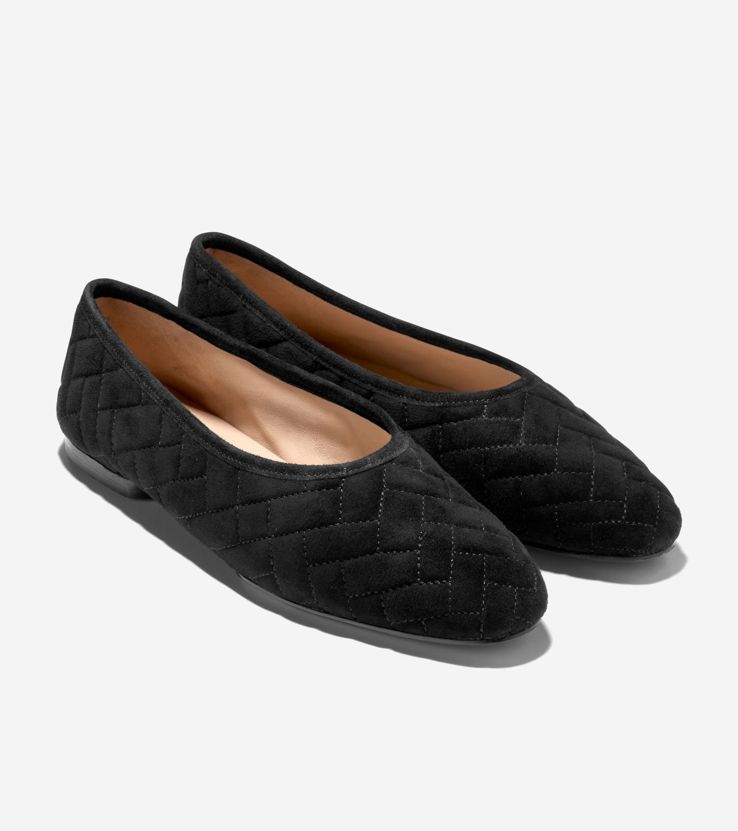 W37824:BLACK QUILTED SUEDE