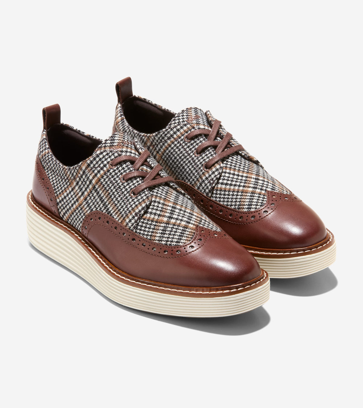 W38505:NEUTRAL PLAID / CH HICKORY LEATHER