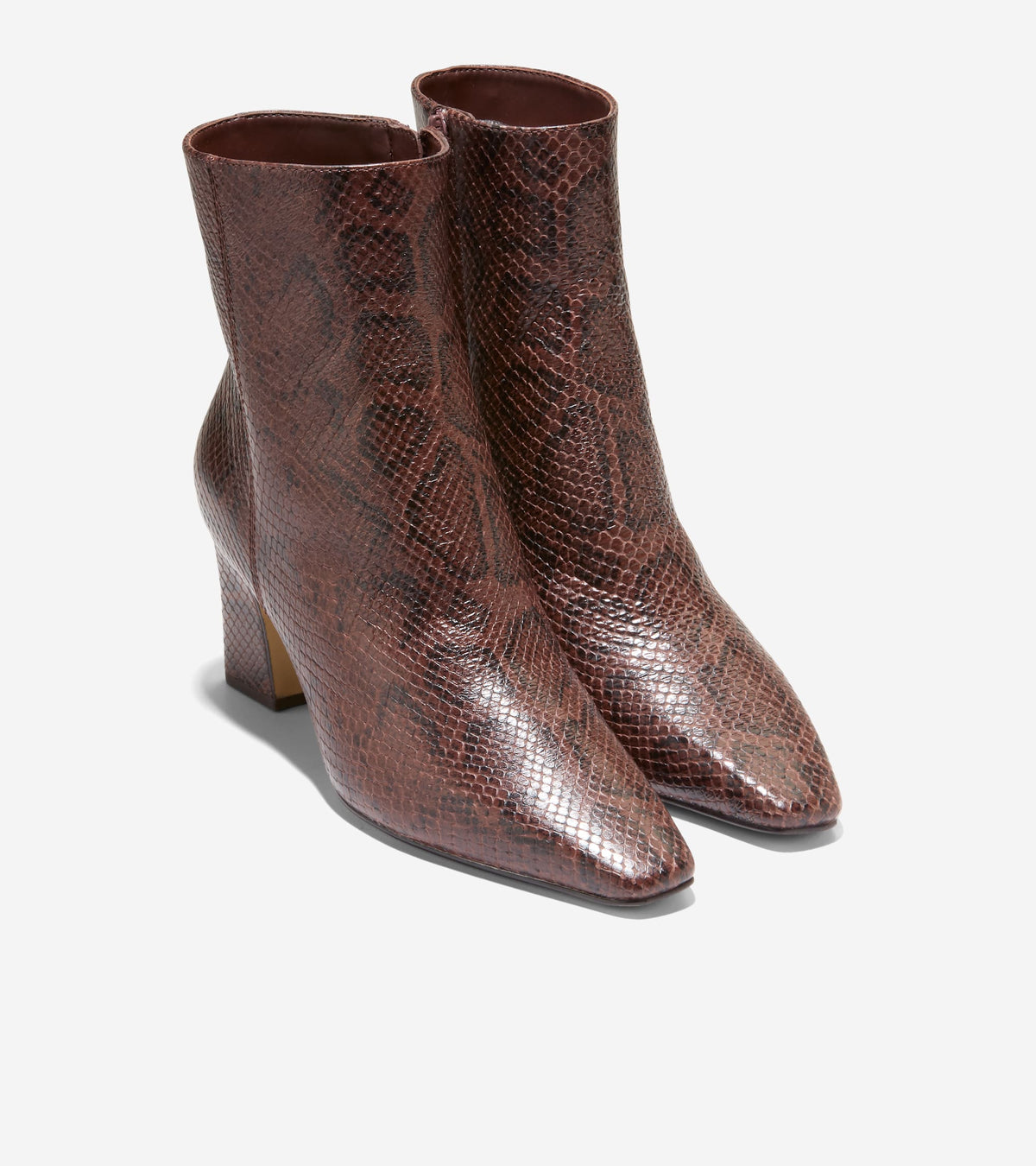 W37087:CH HICKORY GLOSSY SNAKE PRINT LEATHER