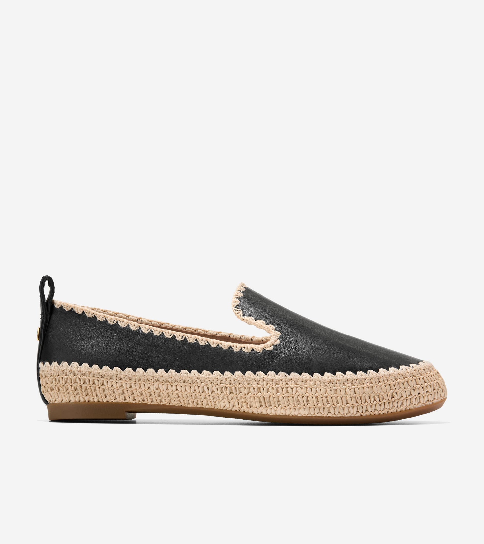 W34991:BLACK LTHR/NATURAL RAFFIA