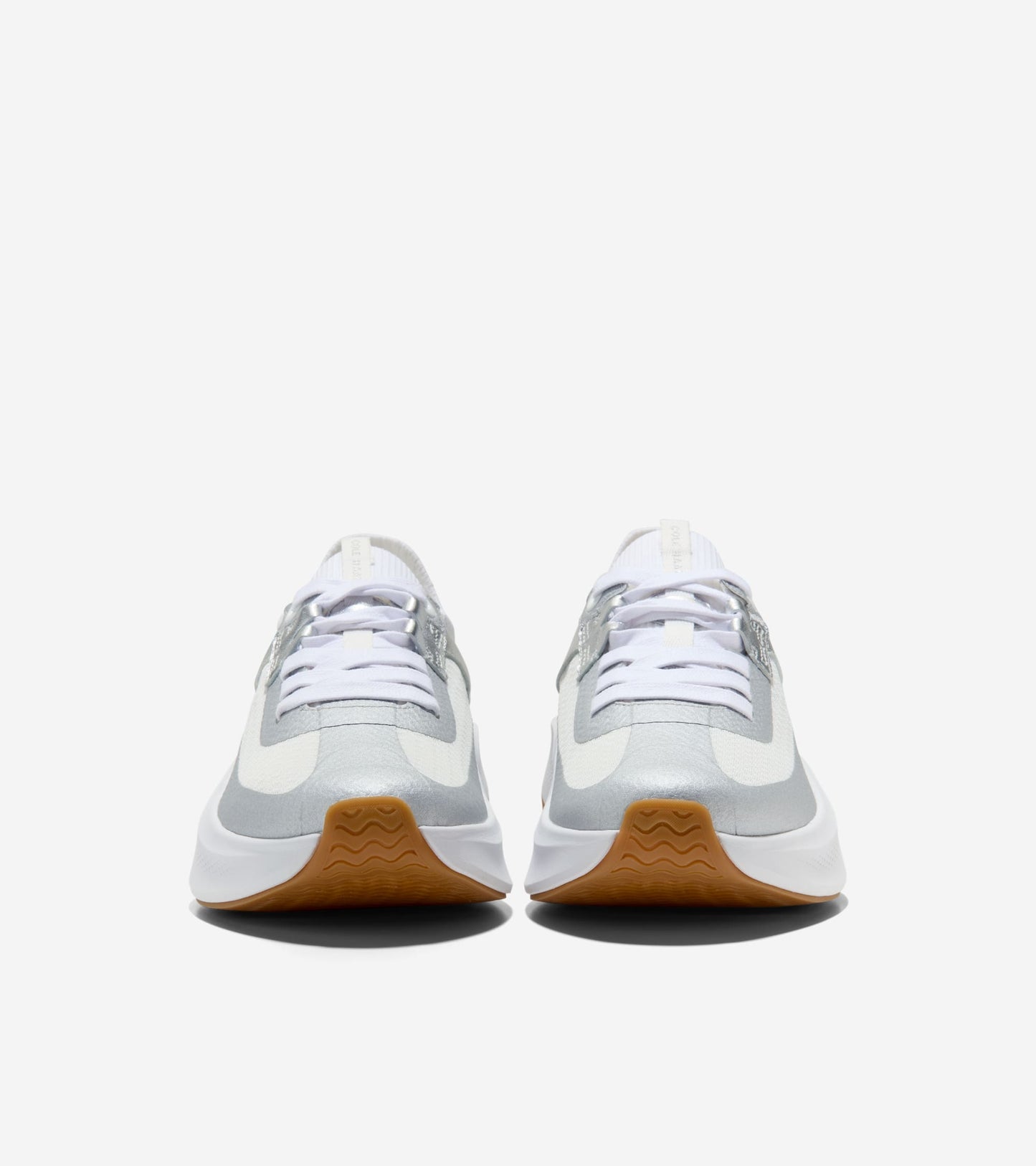 W36275:SILVER METALLIC LTHR / WHITE