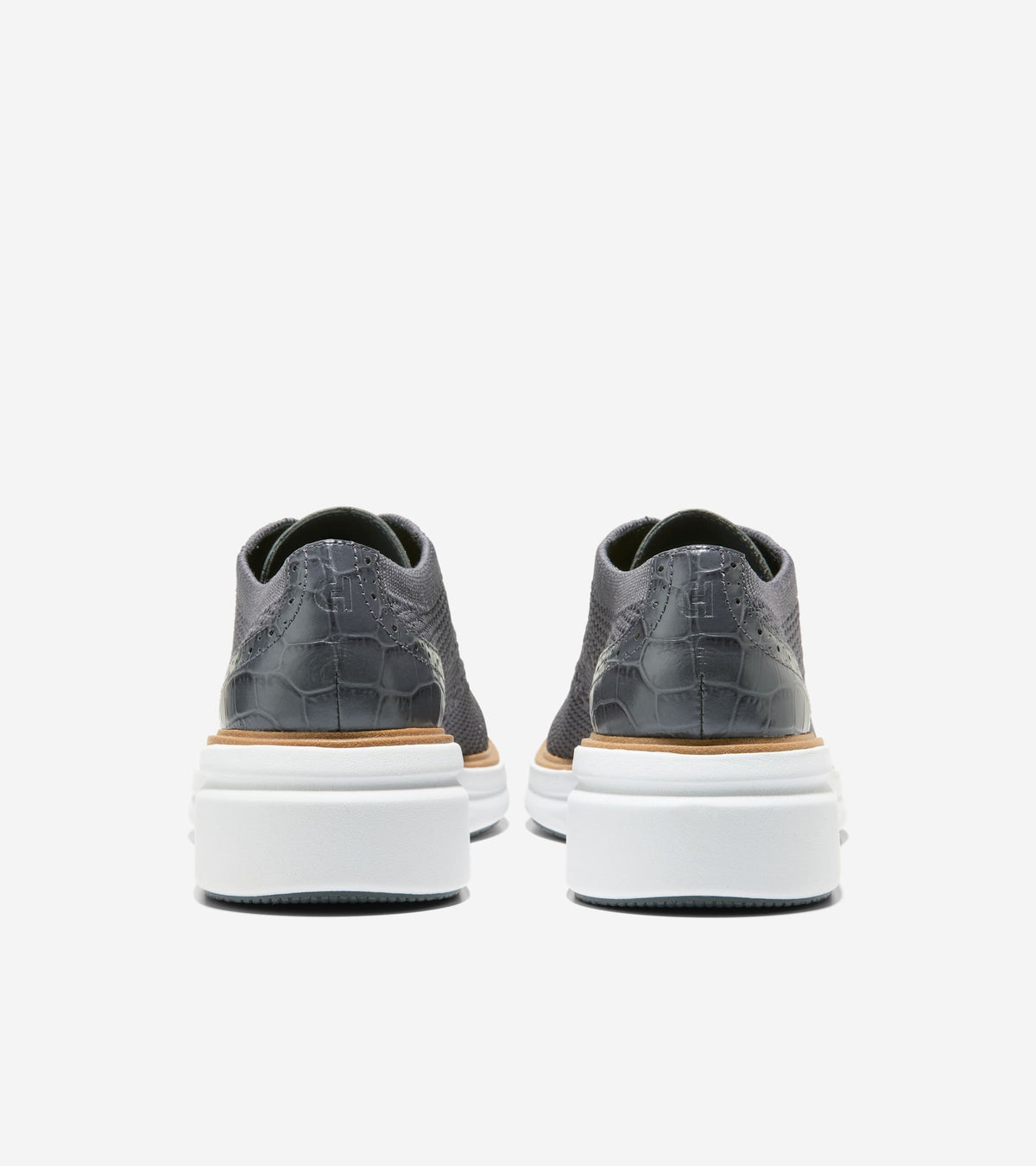 W37484:BLACKENED PEARL STITCHLITE / CROC PRINT LEATHER