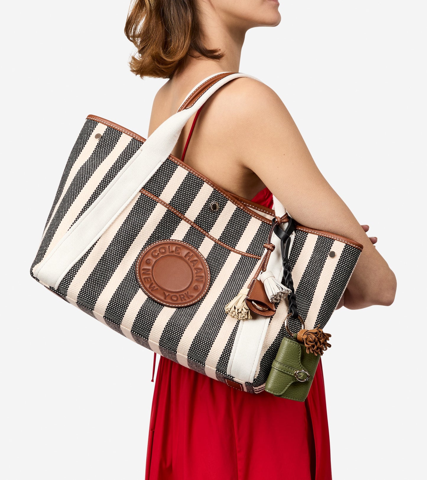 U08454:NATURAL CANVAS STRIPE PRINT:0000