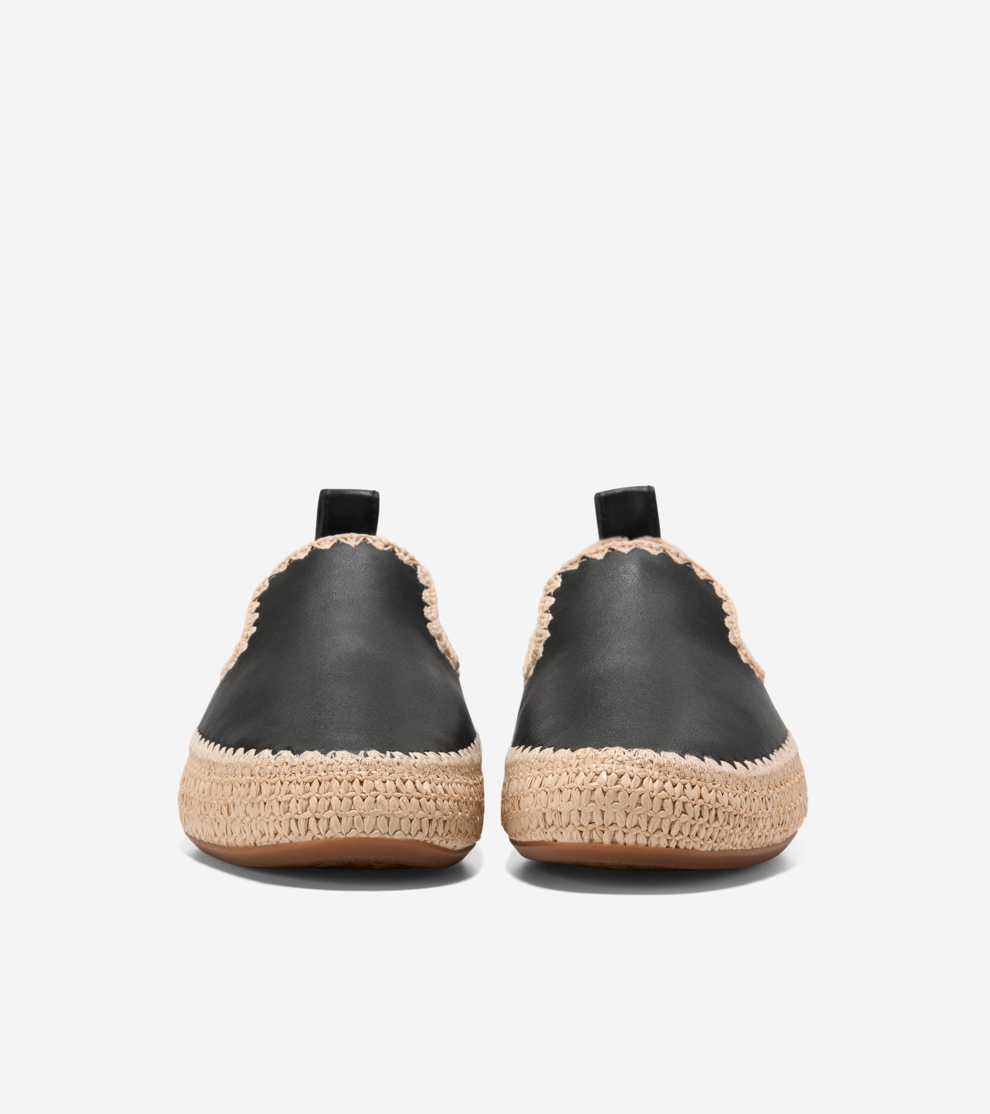 W34991:BLACK LTHR/NATURAL RAFFIA