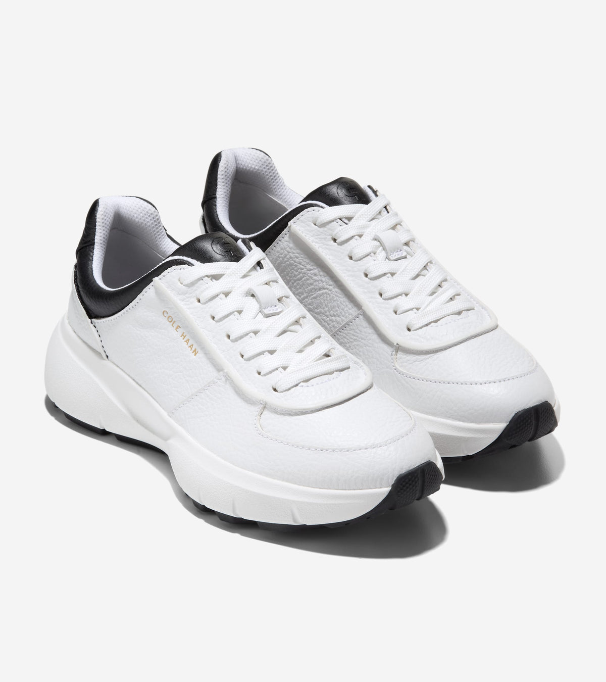 W37342:WHITE TUMBLED LEATHER / BLACK LEATHER