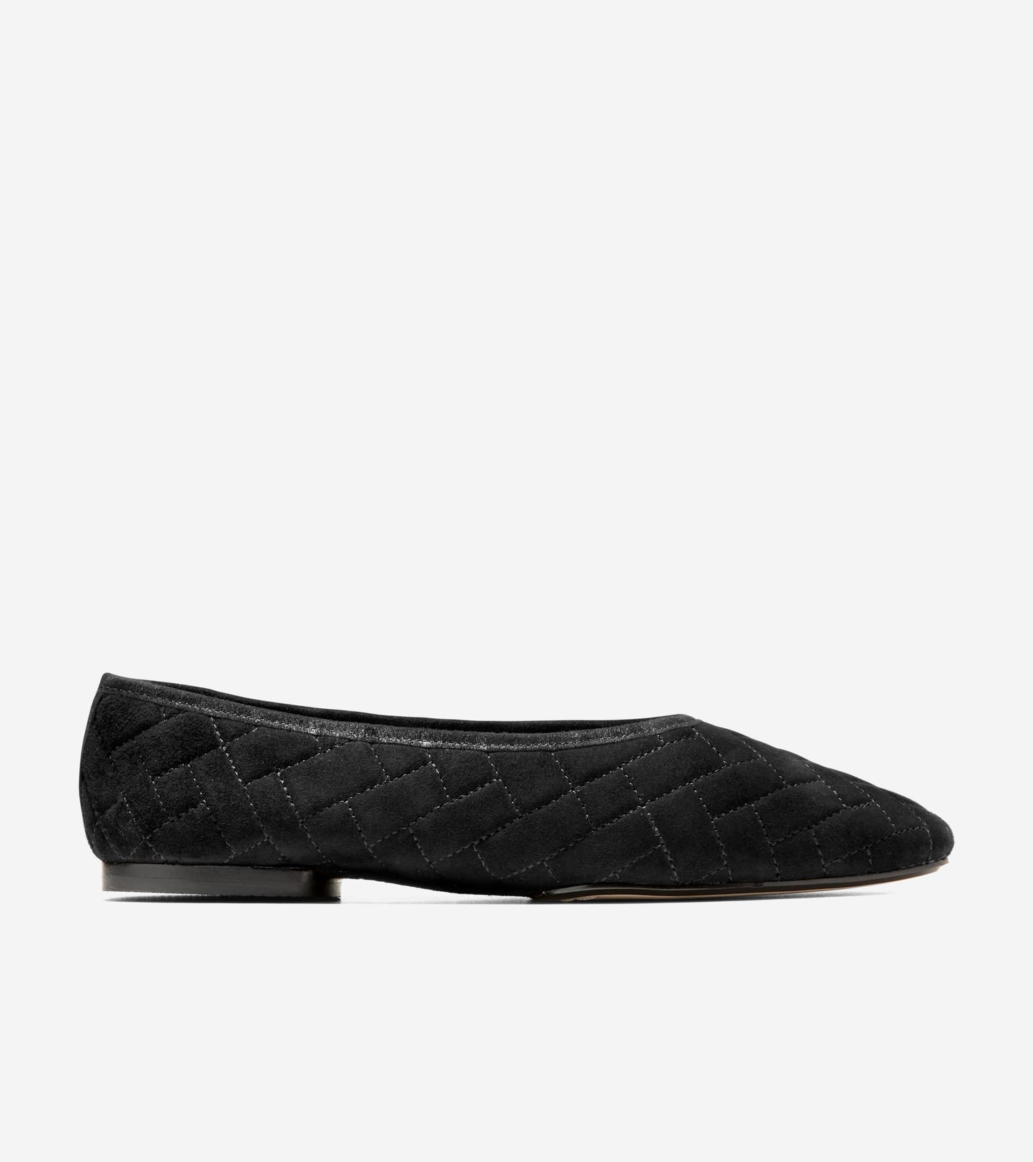 W37824:BLACK QUILTED SUEDE