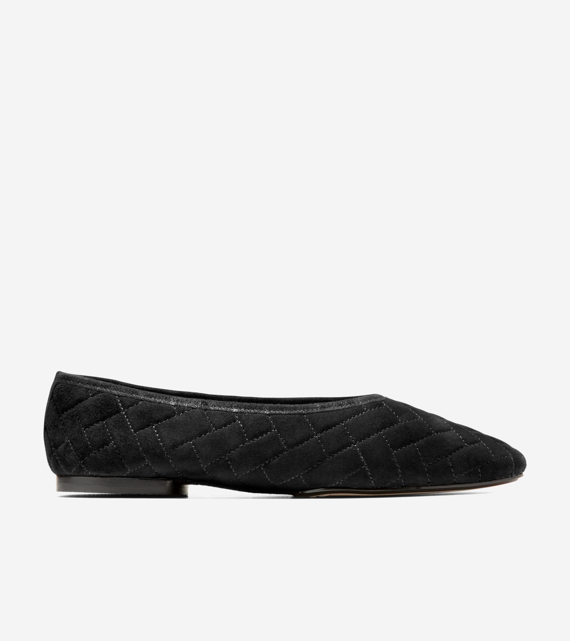 W37824:BLACK QUILTED SUEDE