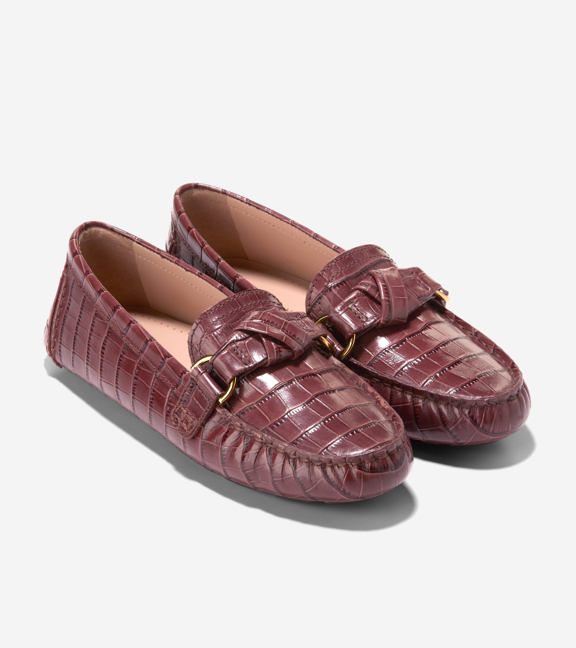 W36049:CH MAHOGANY CROC PRINT LEATHER