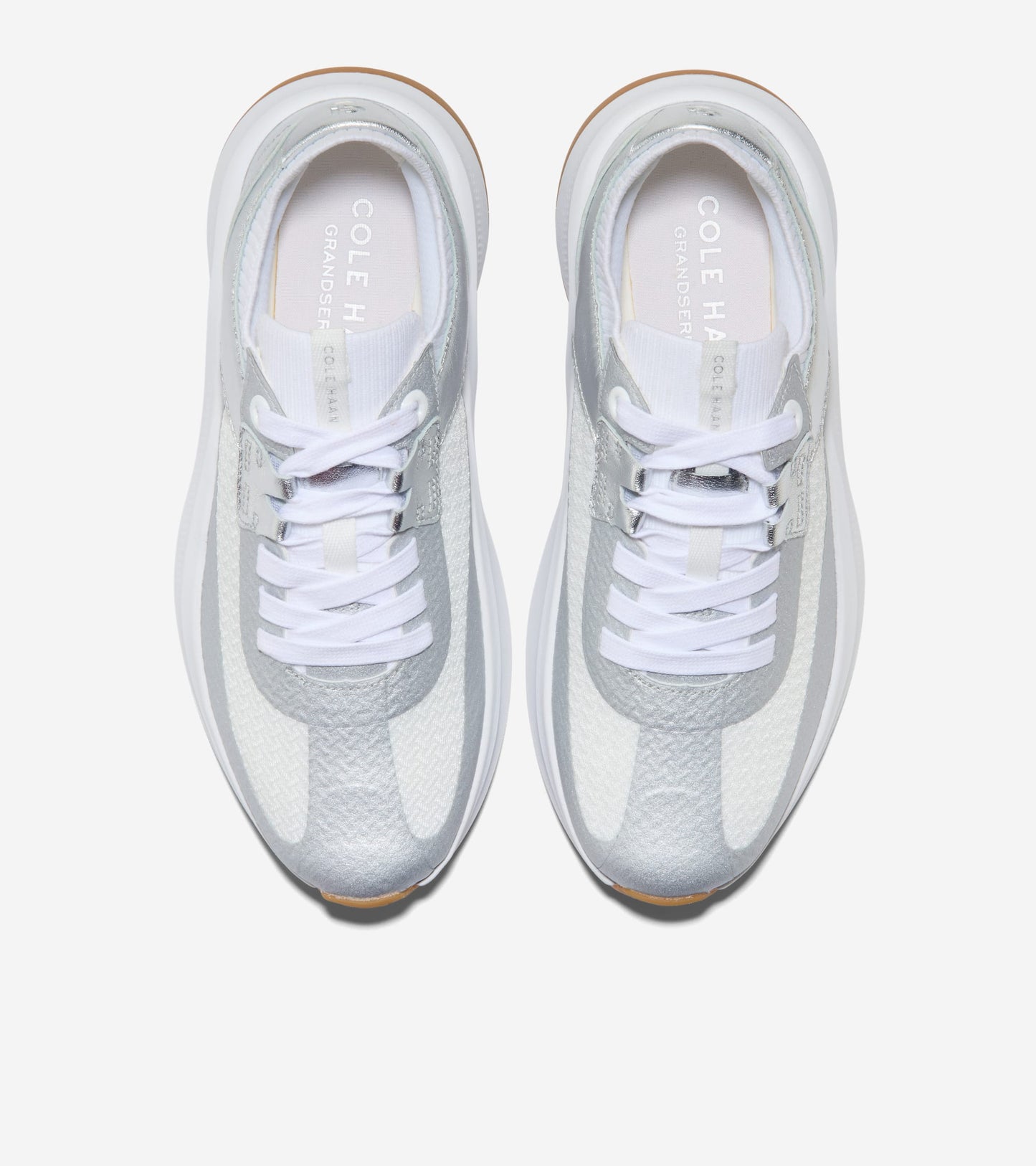 W36275:SILVER METALLIC LTHR / WHITE