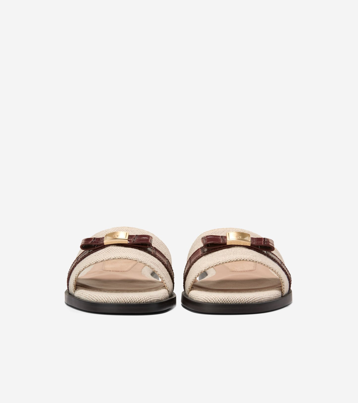 W35787:NATURAL CANVAS/CH MAHOGANY CROC PRINT LTHR