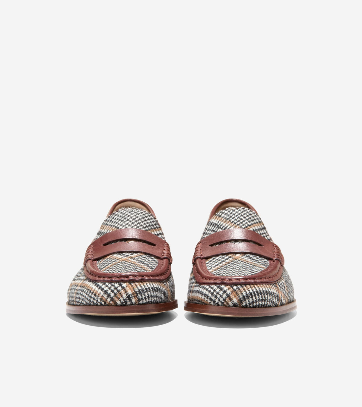 W37330:NEUTRAL PLAID TEXTILE / CH HICKORY LEATHER