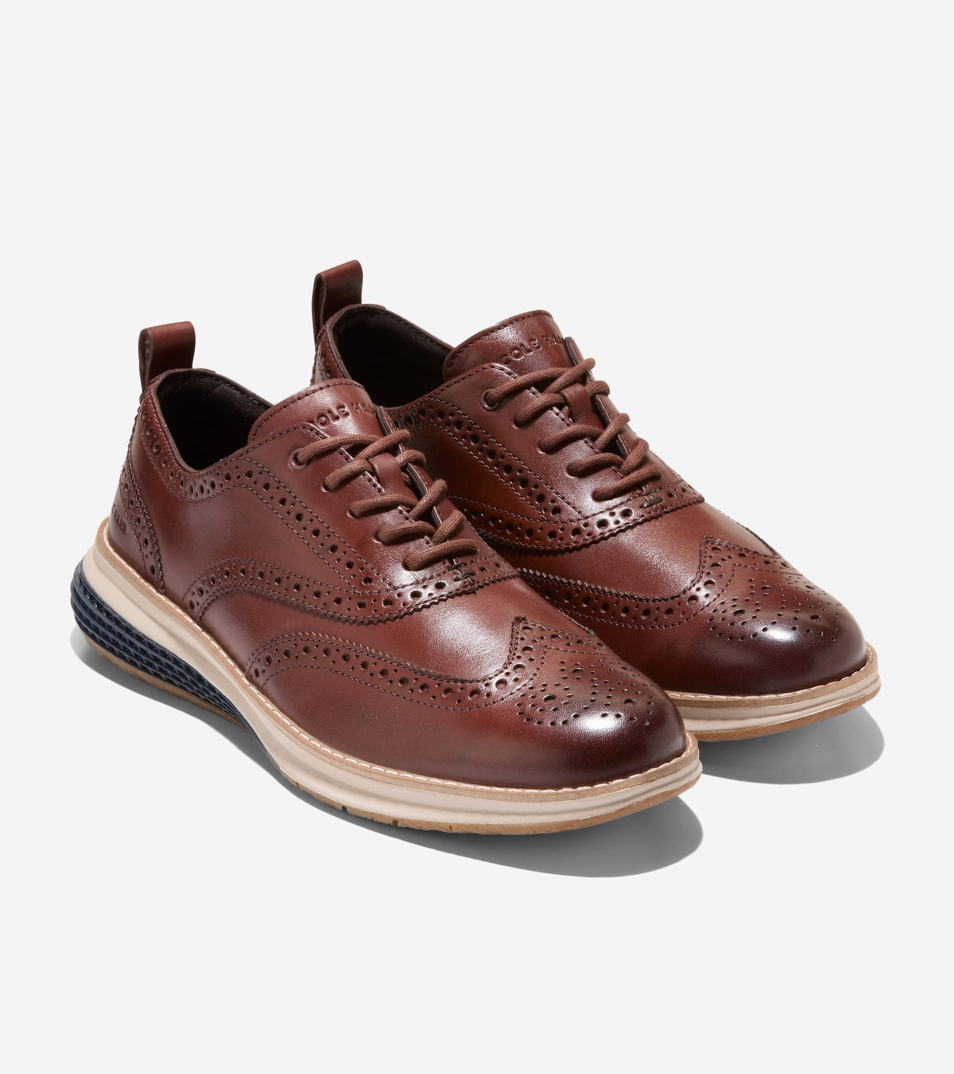 Zapatos Oxford Cole Haan Originalgrand Energyweave Para Hombre - Color Auburn Nubuck/Ivory/Gum, Talla 41.5 UE